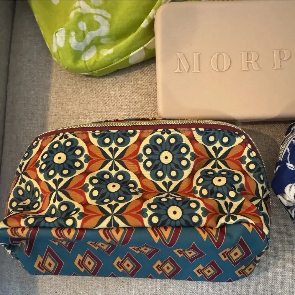 New Lot of 6 Makeup Cosmetic Bags: 3 Estee Lauder, 1 Morphe, 1 Sephora, 1 Other.
